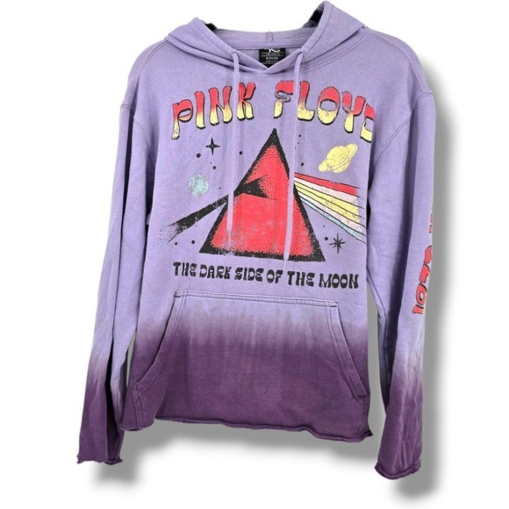 Pink Floyd The Dark Side of the Moon Tie Dye Purple Hoodie Size Small